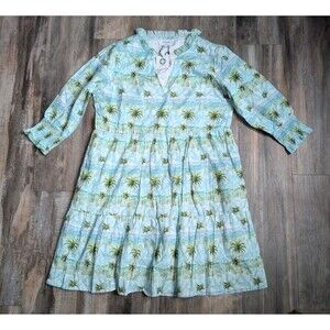 NWT Charlee Charleston Shoe Co Alexis Tiered Dress Palm Paradisio Large NEW $178